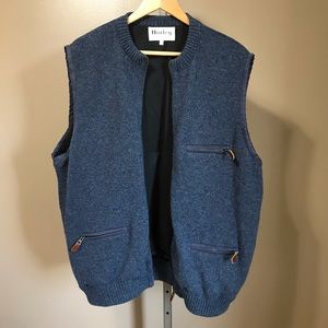 XL Men’s Harley of Scotland Wool Blue Sweater Vest